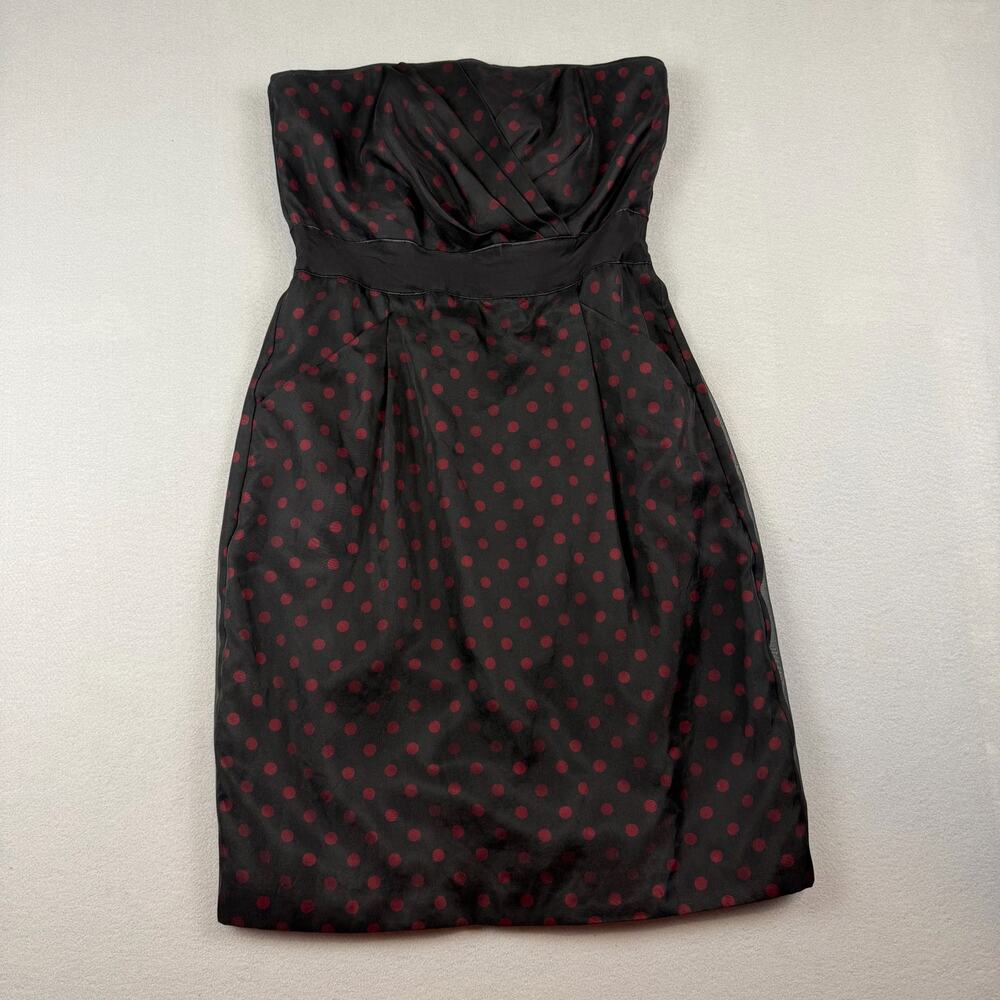 White House Black Market Polka Dot Strapless Dress 10